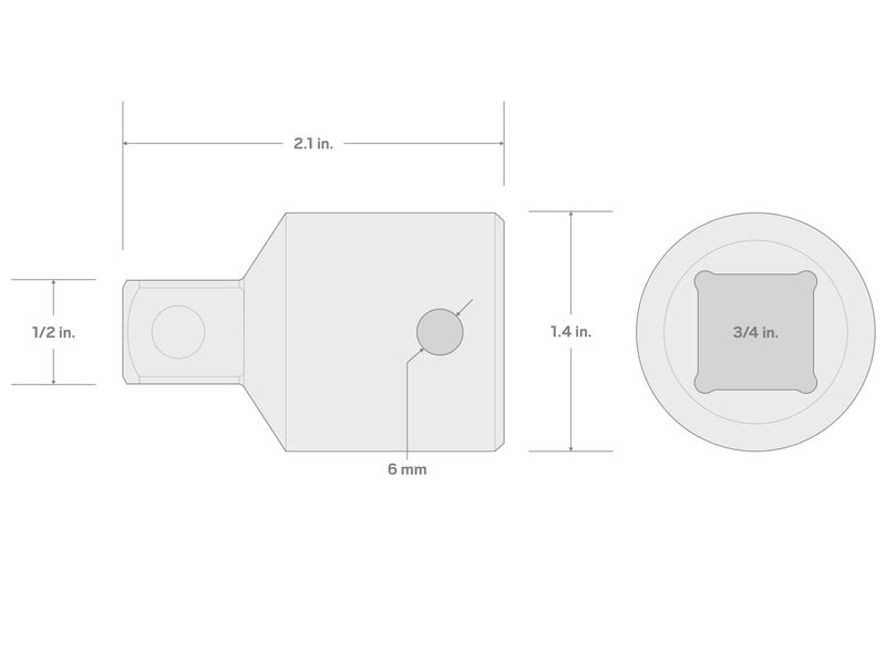 TEKTON 3/4 Inch Drive (F) x 1/2 Inch Drive (M) Reducer | SHA33102 - Image 4